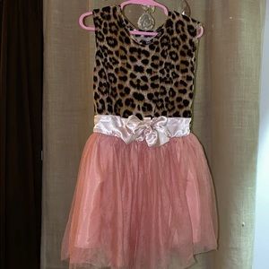 Kid’s Girls Dress Tulle Pink Cheetah Print